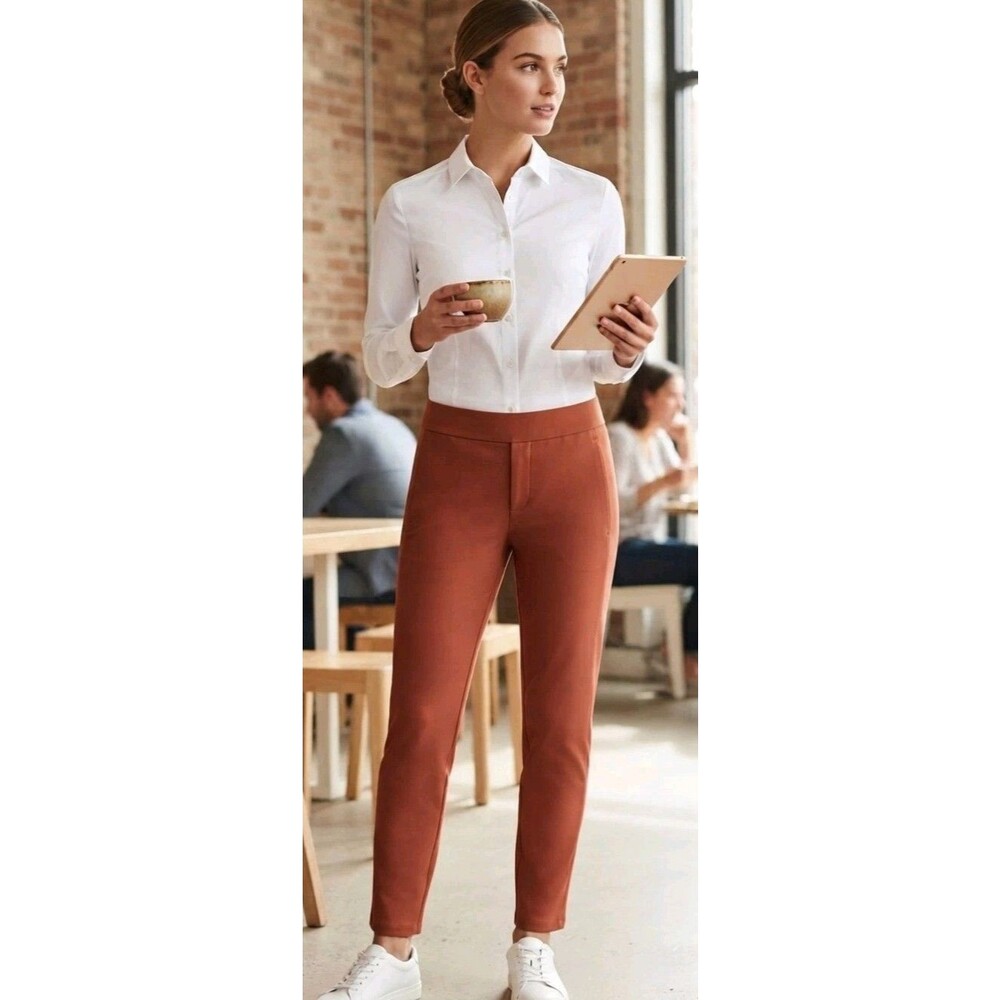 Athleta Terracotta Brown Stellar Skinny Trouser Pants Sz  4